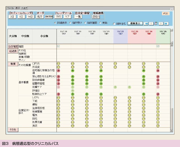図3 病態適応型のクリニカルパス